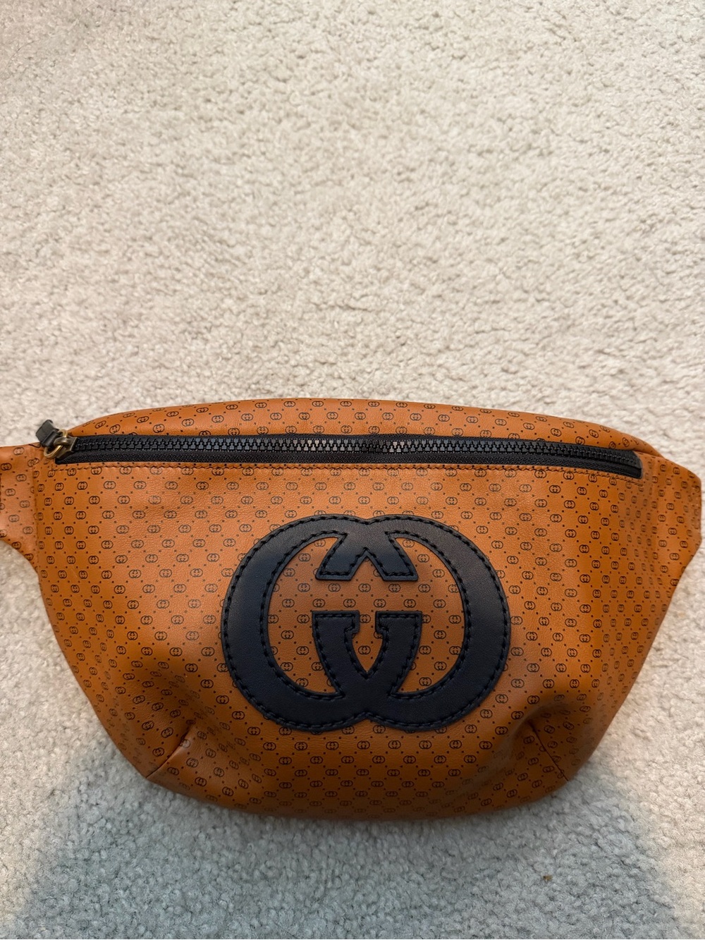Gucci Dapper Dan Monogram Belt Bag with Black GG Patch